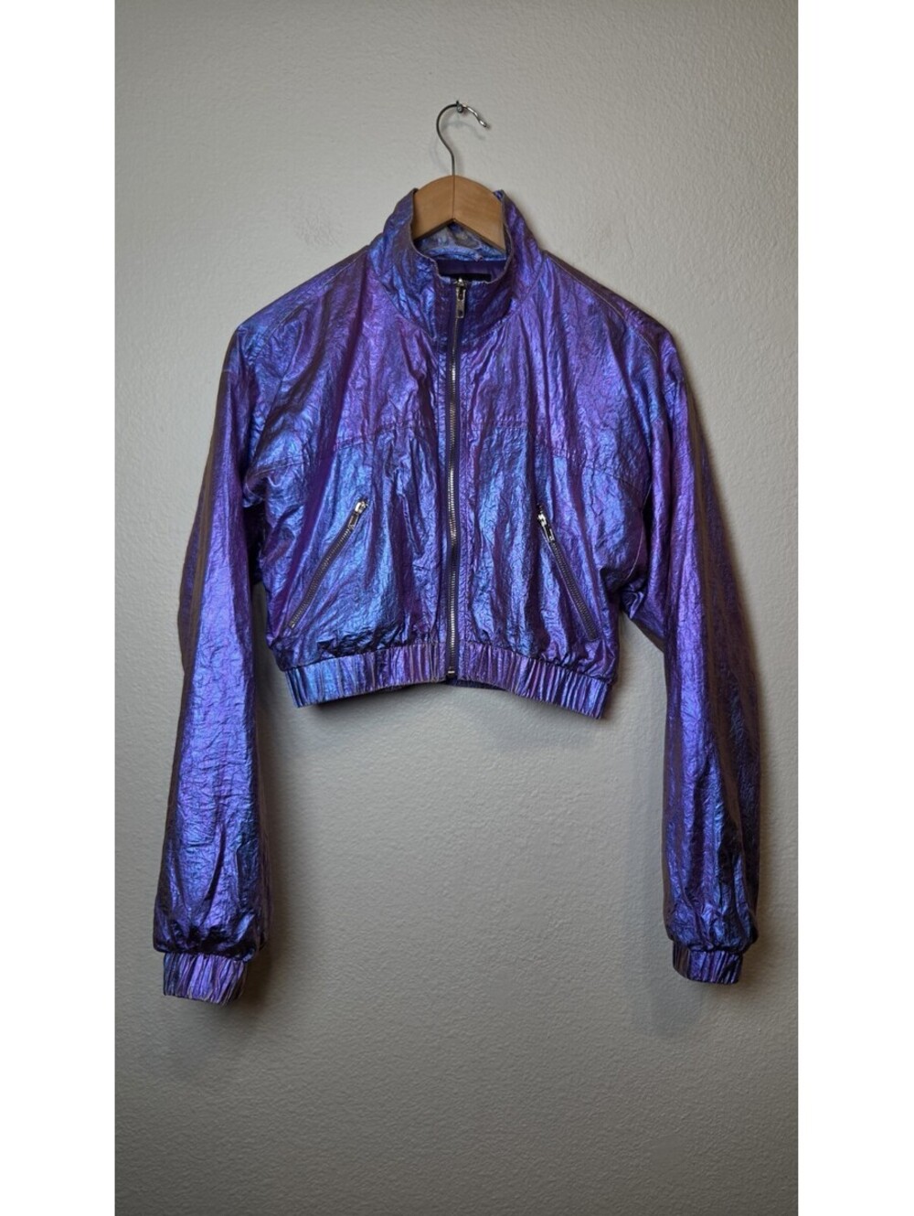 Forever 21 Women's Casual Purple Jacket Size M Y2K 80S DISCO